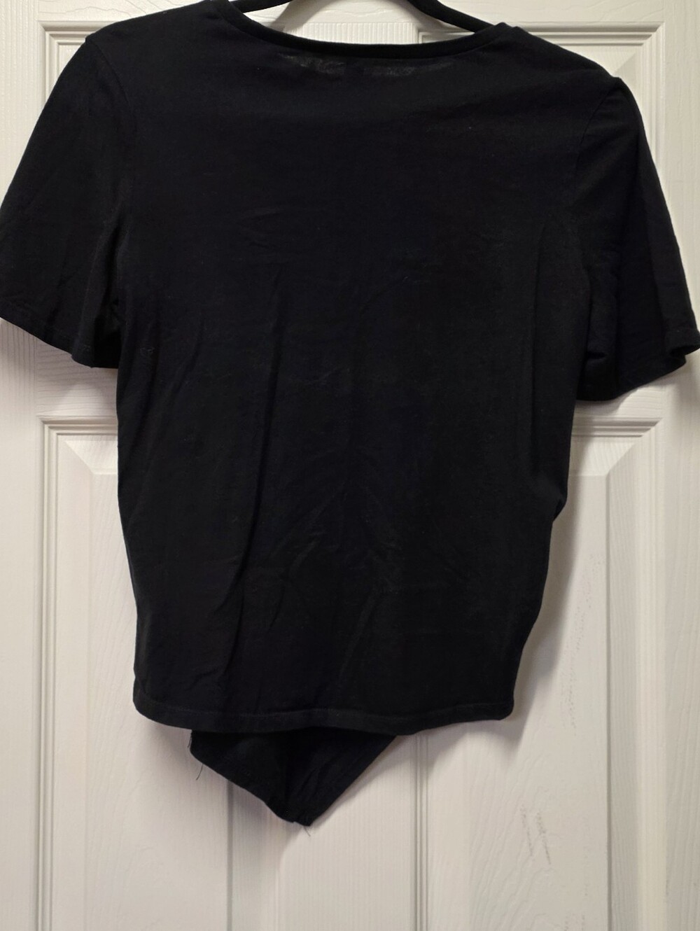 Express Asymetric Black Short Sleeve Shirt